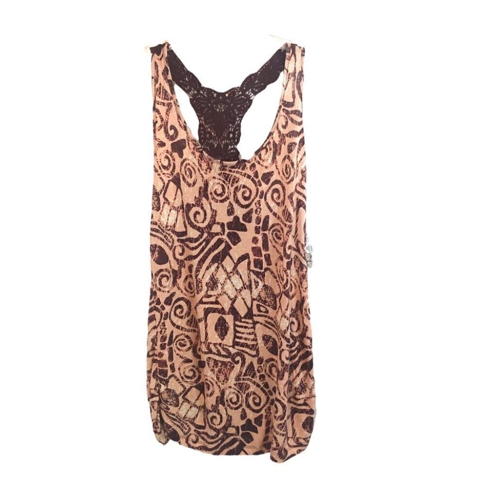 NWT DEX Women's Tank  Top Aztec Wine/Salmon Ladies Lg